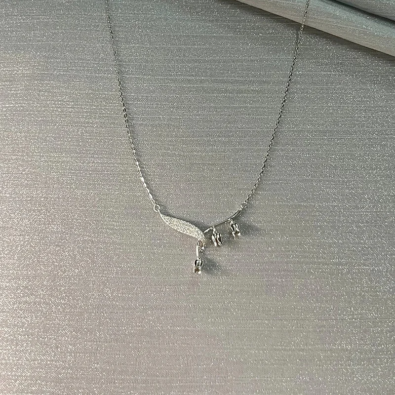 925 Sterling Silver Jewelry Luxury Crystal Lily of the Valley Pendant Necklace for Women Homme Luxury Wedding Party Gift