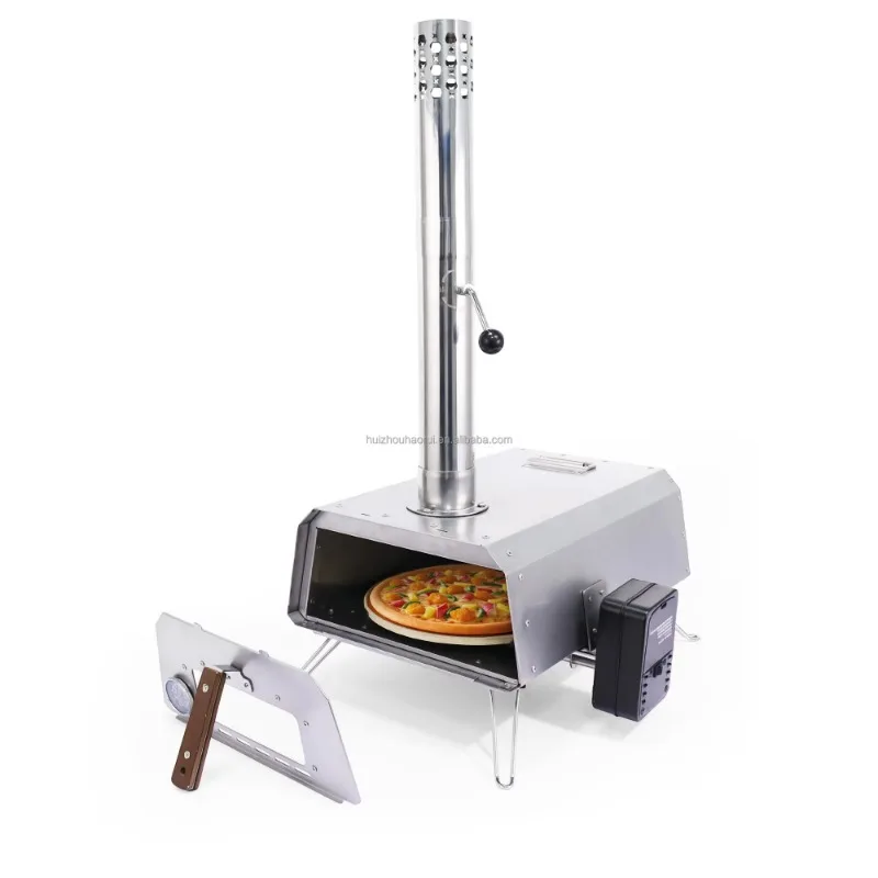 

12 Inch Pizza Oven Modern Stainless Steel Outdoor Wood Fired Pizza Stove With Rotating Oven