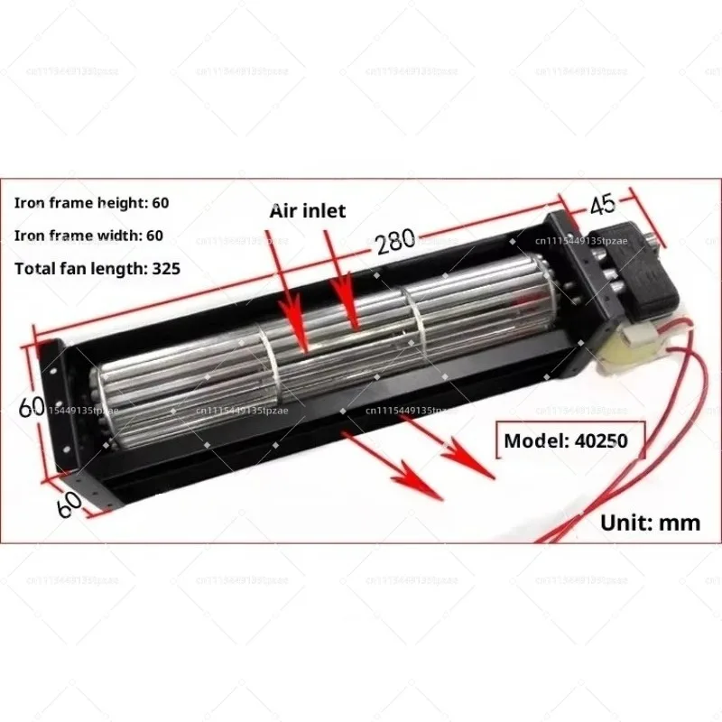 40mm Crossflow Blower 220V Brushless Roller Fan Adjustable Speed Air Curtain Heat Dissipation Cooling Unit Accessory