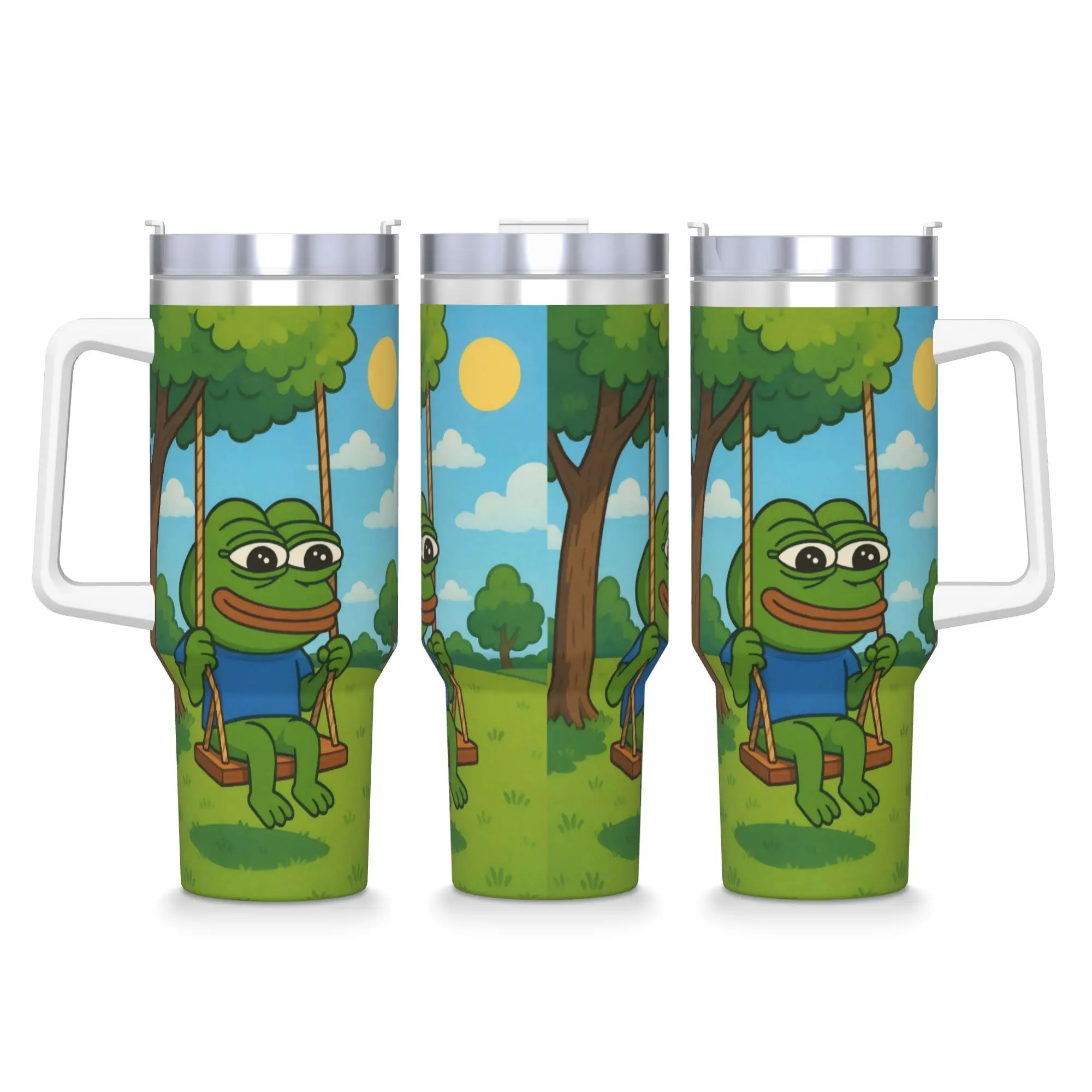 

Сумный стакан P-Pepe Frog Meme из нержавеющей стали, дорожные термочашки с соломинкой и крышкой, 40 унций, автомобильные кружки, бутылка для холодных напитков, воды