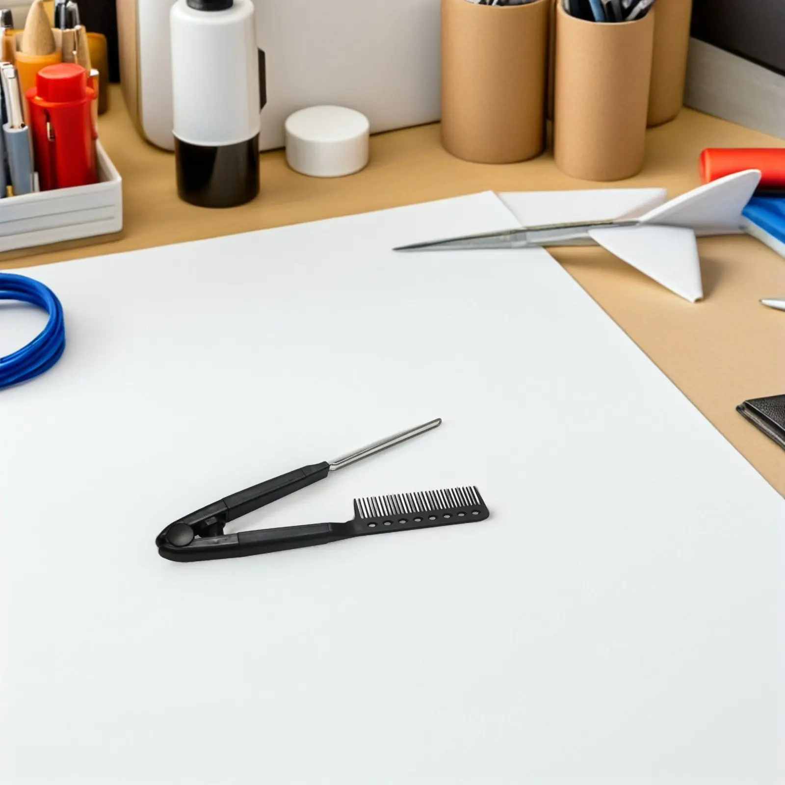 

1Pcs V Shaped Hair Straightener Comb Ergonomic Grip Straightening Brush for Curly Wavy Hair Salon Home Use Styling Tool