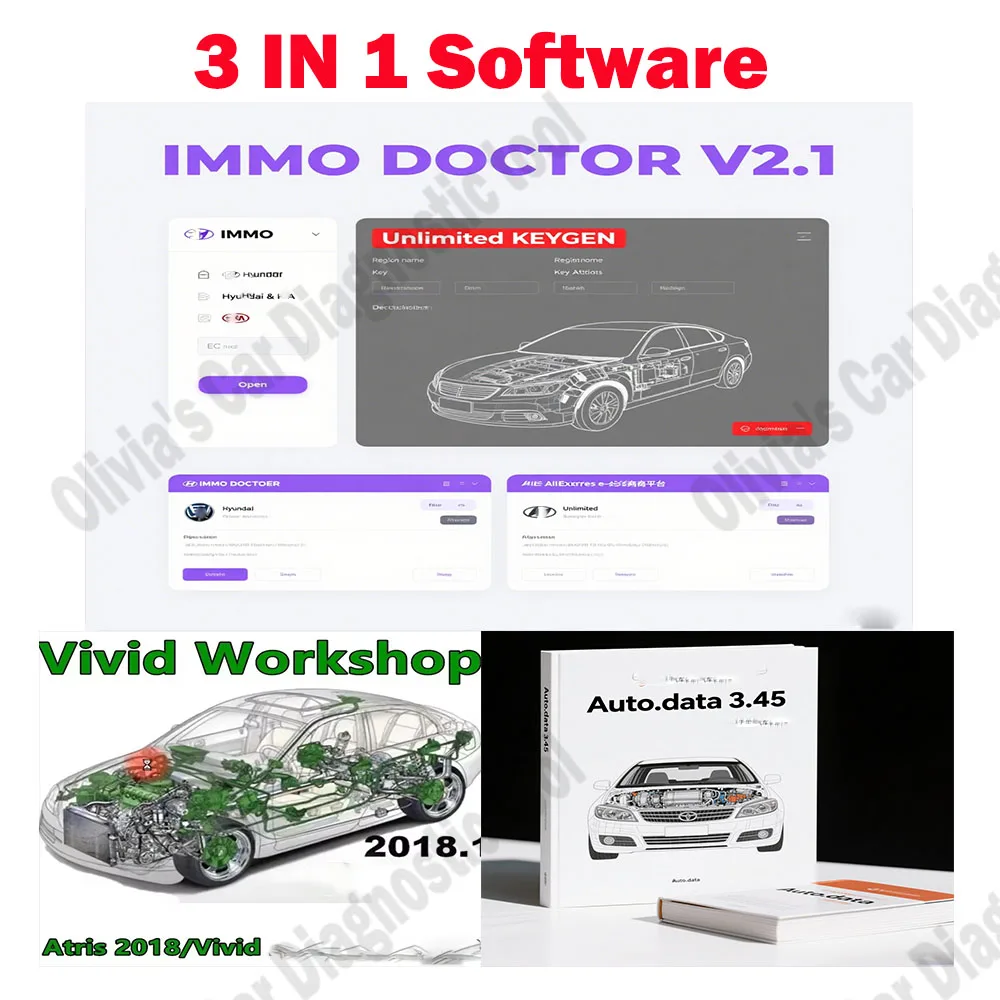 

Vivid 2018 Workshop Atris-Stakis Technik+ IMMO DOCTOR V2.1 ECU Chip Tuning + AutoData 3.45 OBD2 Scanner Car accessories software