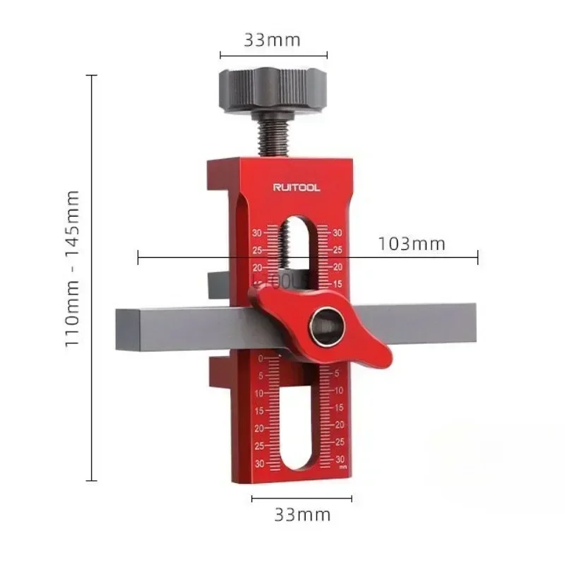 Przyrząd do wiercenia otworów 2 w 1 ze stopu aluminium Lokalizator prowadnicy wiertniczej 10 mm do montażu drzwi szafek i odbijacza, przyrząd do kołkowania kieszonkowego do obróbki drewna