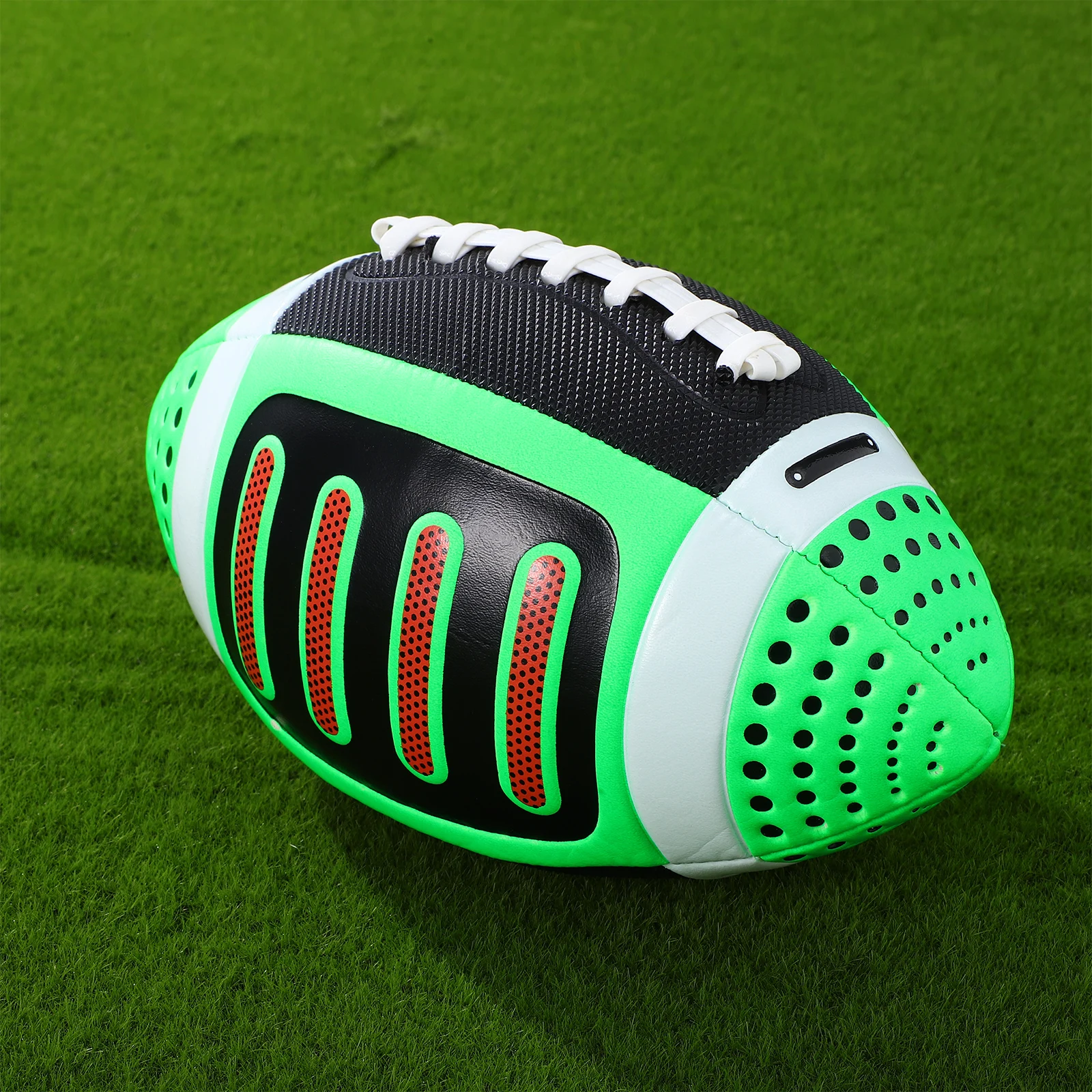 

American Football Green Youth Size Training Ball Durable Material Outdoor Indoor Exercise Bright Color Elastic Hand Feeling
