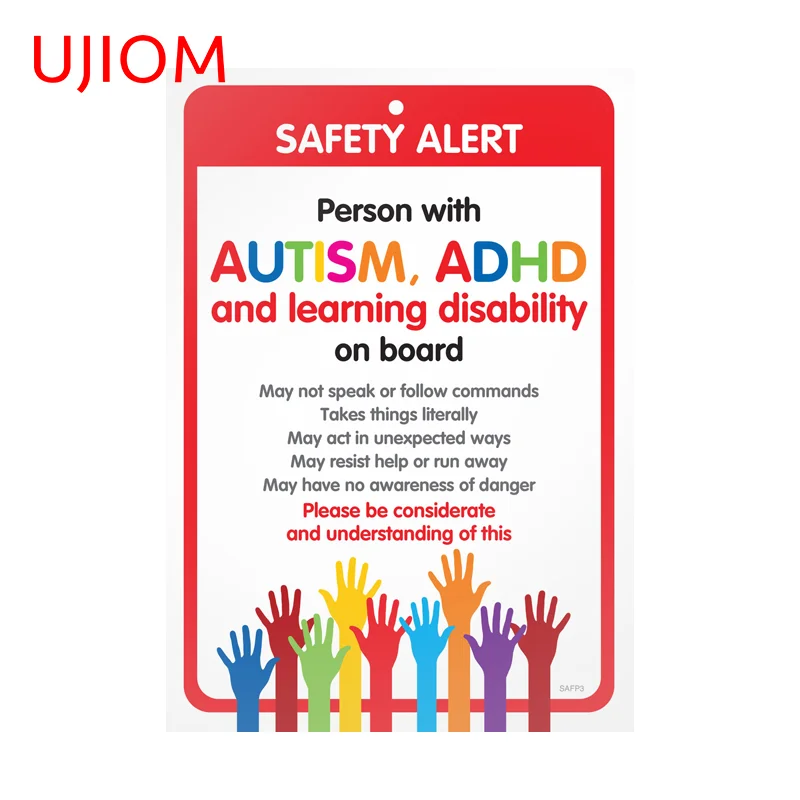 UJIOM Adult Autism Premium Vinly Picture Wall Sticker Attractive Scratch Proof Design Decal Exquisite Wallpapers For Kids