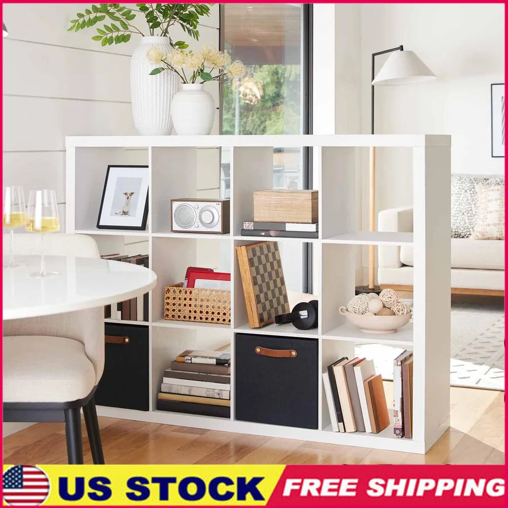 12 Cube Storage Organizer Bookshelf Display Unit Home Office Collection Storage System Vertical Horizontal Easy Assembly