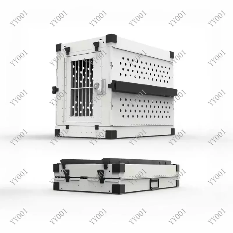 Heavy Duty Aluminium Dog Crate Foldable Pet Cage for Medium Large Dogs Travel IATA