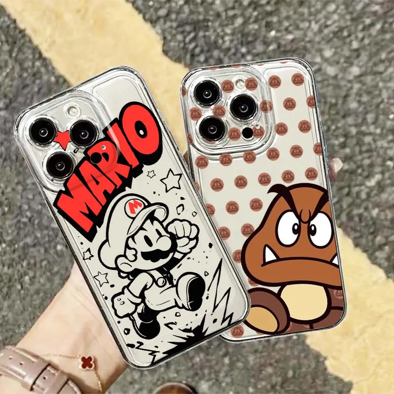 

M-Mario Cool Art Pattern Phone Case For Apple iPhone 17 16 15 14 13 12 11 Air Pro Max Plus Mini Transparent Soft