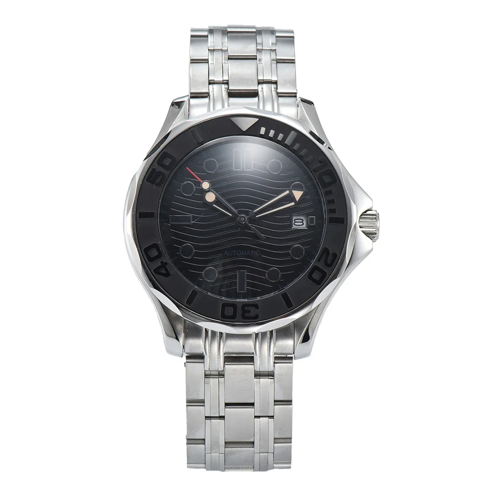 PARNSRPE 41MM 8215 Men's automatic diving watch High hardness ore mirror Luminous function waterproof
