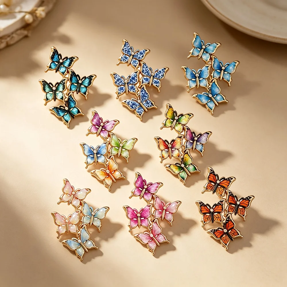 1pc Enamel Butterfly Brooch Pin Lapel Suitable for Men & Women, Vintage Insect Wing Jewelry