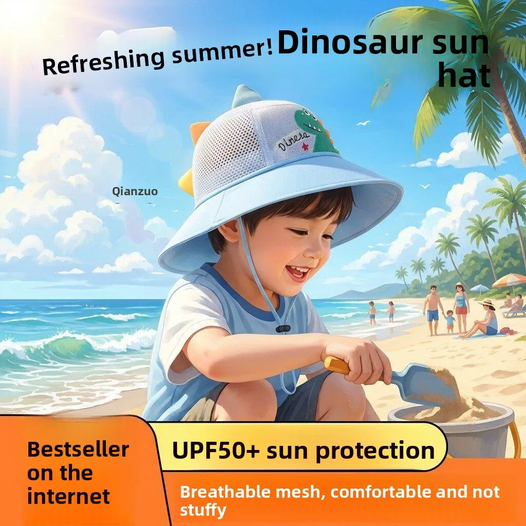 UV Protection Breathable Outdoor Fishing Cap Children's Summer Sun Hat Casual round Top Men's Sunguard Hat Casual Scenerio