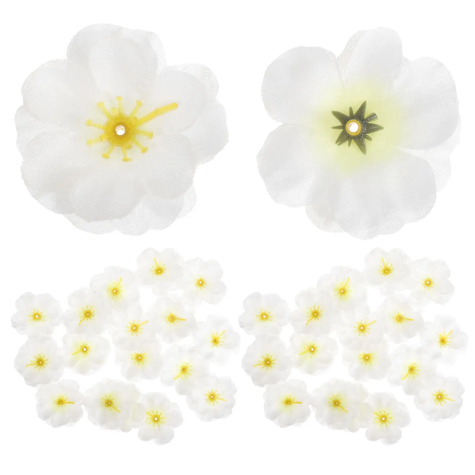 

100 Pcs Artificial Flower Heads White Color Silk Fabric Decoration Wedding Party Prom DIY Craft Material Lifelike Flowers