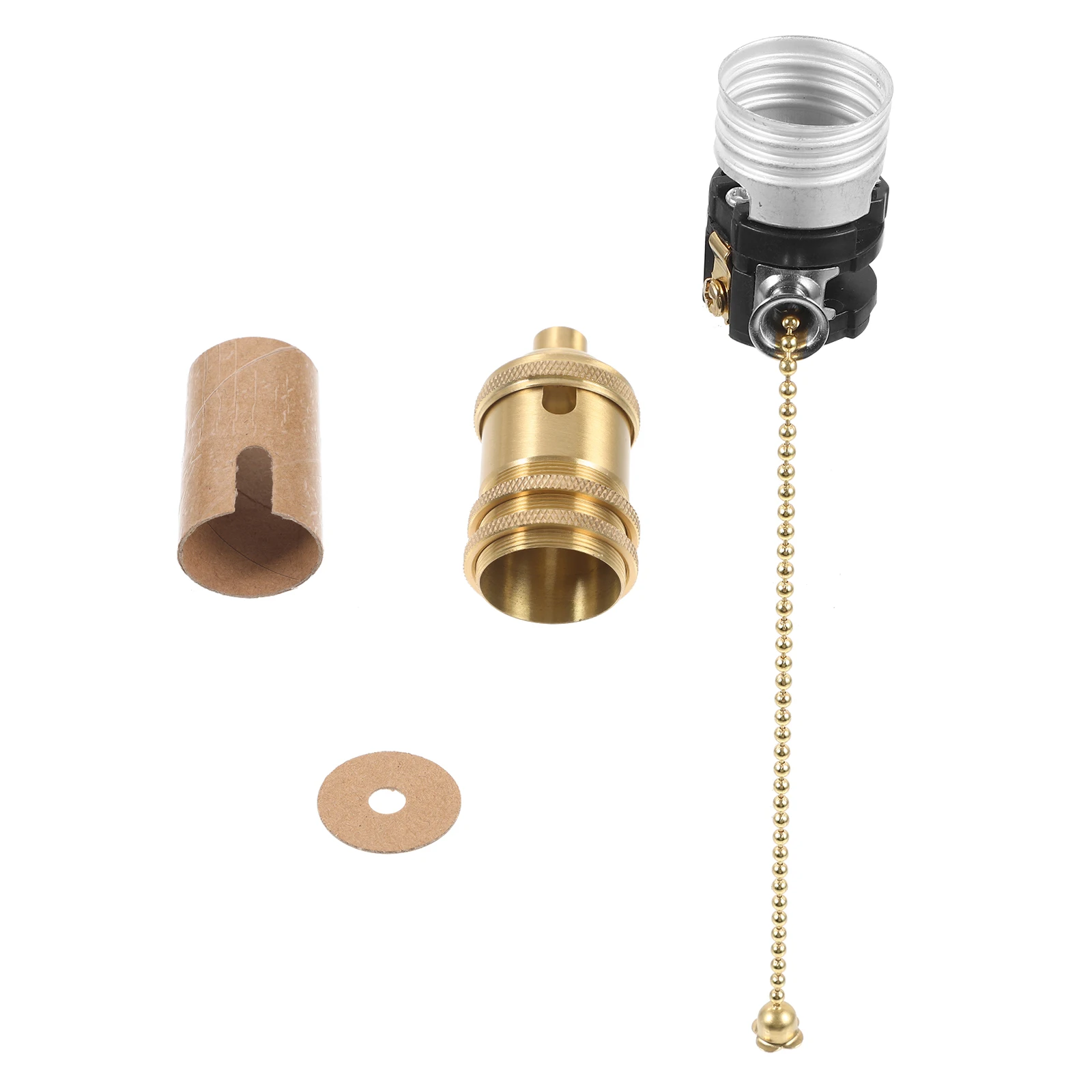 1 مجموعة النحاس سحب سلسلة تركيب المصابيح E27 المقبس حامل مصباح السقف مستقرة مزدوجة حلقة قاعدة ملحق مصباح للديكور المنزل