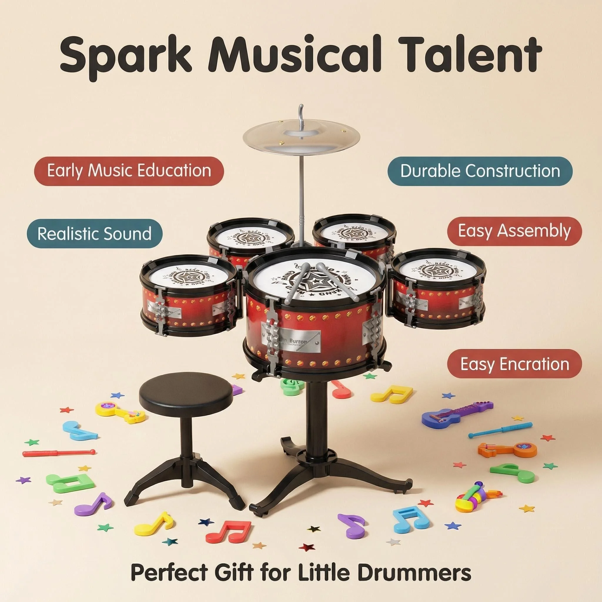 Thumbnail 2 - #24 Cheap Toy Drum Sets Worth Buying