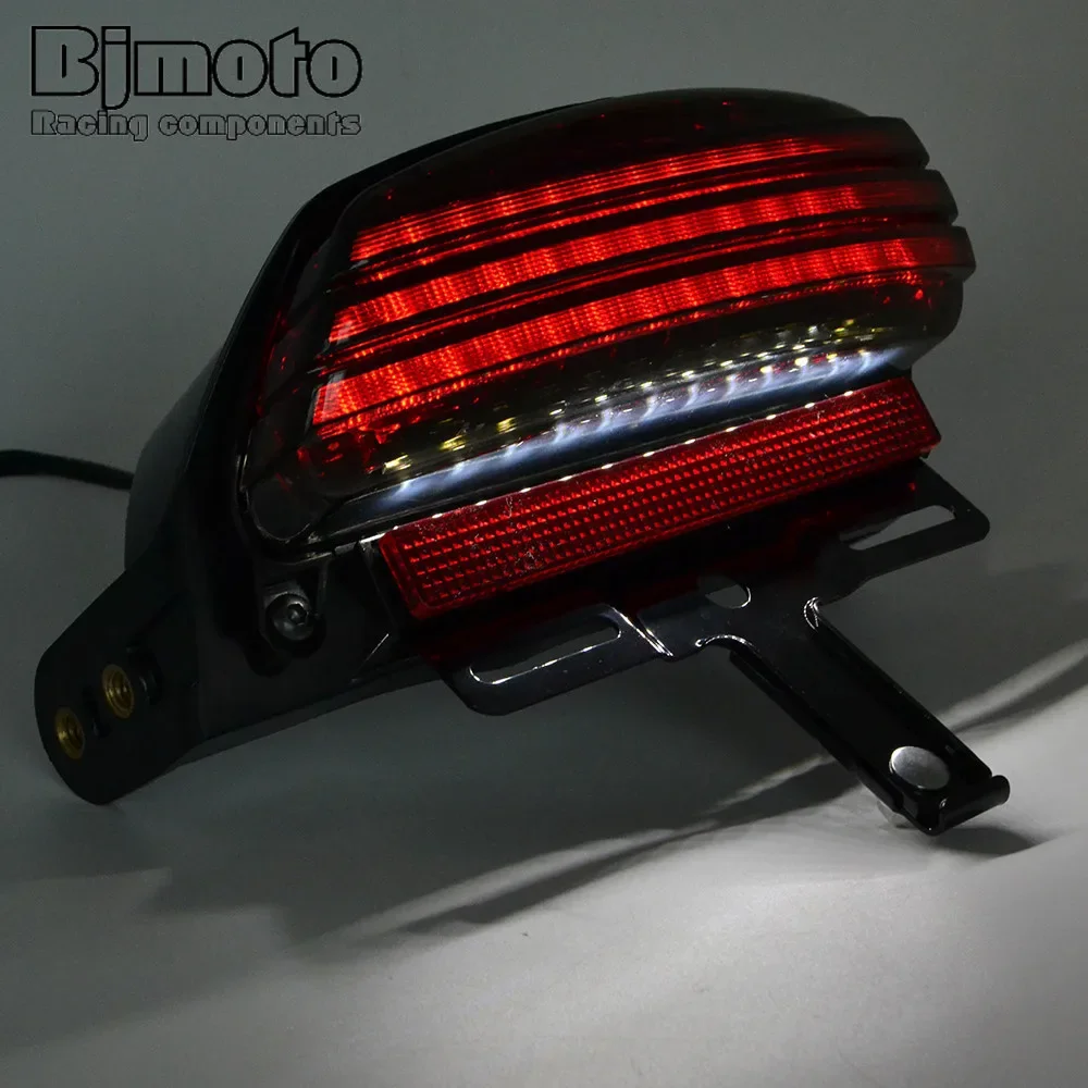 For Harley Dyna Fat Bob Softail FXST FXSTB FXSTC FXSTS FLSTSB Motorcycle Tri-Bar Fender LED Tail Brake Light