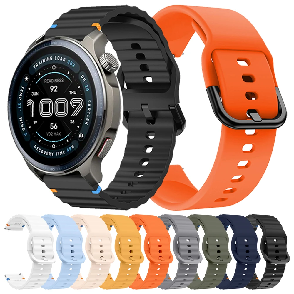 Bracelet de rechange en Silicone, 20mm 22mm, pour AMAZFIT BALANCE2/BIP6 5 UNITY/Active 2/GTS 4 3/GTR 4 3pro 2e