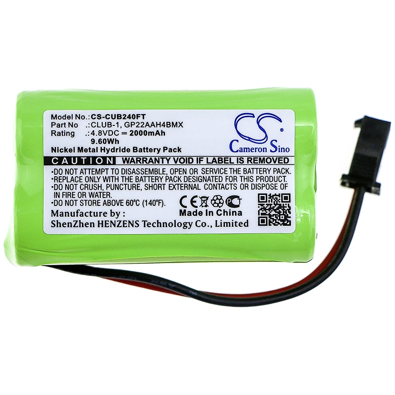 

Ni-MH Flashlight Battery for Clulite,4.8v,2000mAh,Range Torch,CLUB-1 INT-1 FAN-1 GP13AAH4BMX GP22AAH4BMX B24