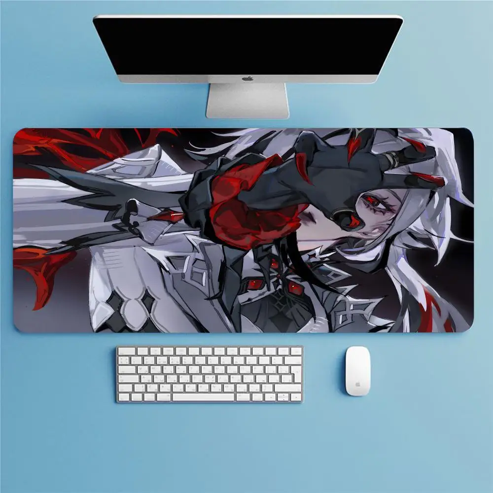 Game G-Genshin Impacts  A-Alichinos  Mouse Pad Trendy brand cool & simple style rubber mouse pad oversized edge-locked student d