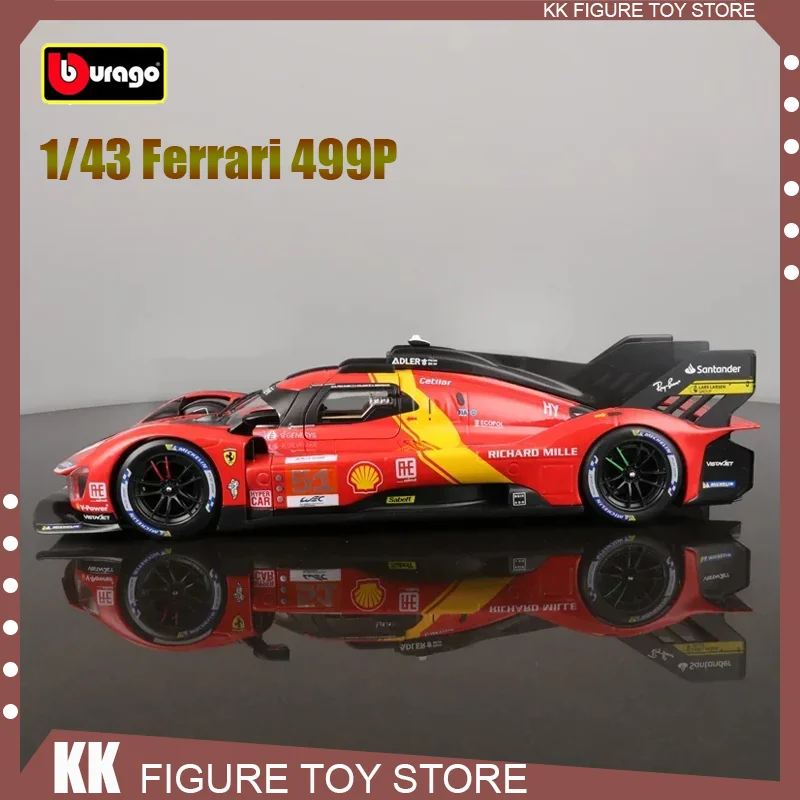 

Bburago 1:43 Ferrari Le Mans Rally Champion Ferrari 499P акриловая коробка упаковка раллийный автомобиль литая под давлением модель игрушки модель детский подарок игрушка