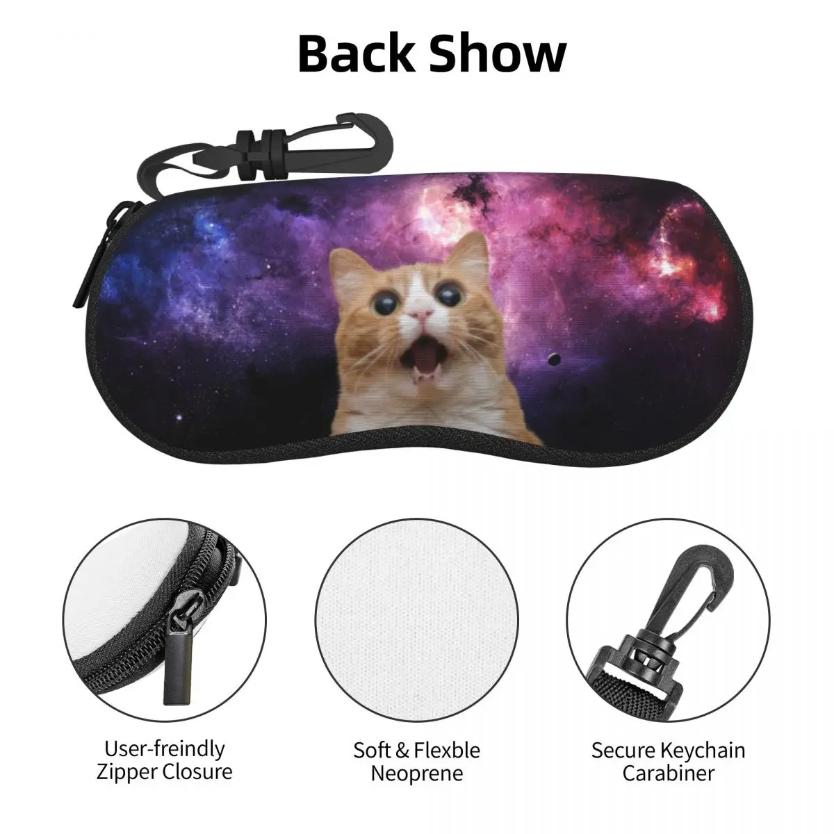 Crazy Cat Glasses Case Fashion Galaxy Space Funny Eyewear Storage Box Anti-Pressure Eyewear Container