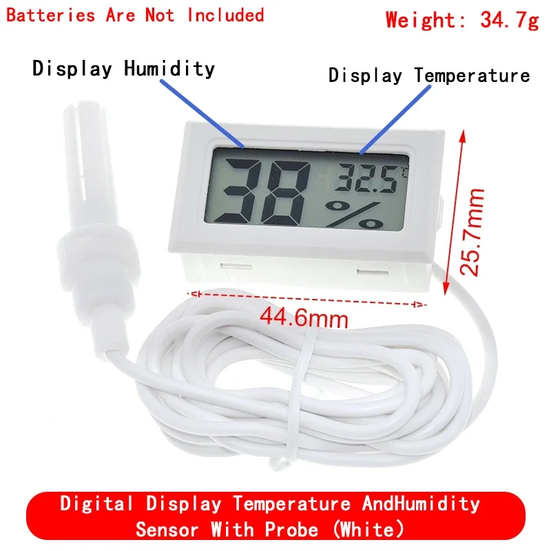 Mini Digital LCD Thermometer Used For Humidity Temperature Meter - 50-110℃ Refrigerator Sensor  Indoor And Outdoor Freezer