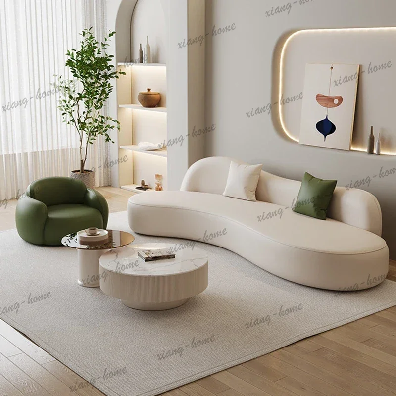 PG Nordic Cream Style Curved Sofas Modern Designer Living Room Reception Sofa Hotel Lounge Office Furniture Диваны Раскладные