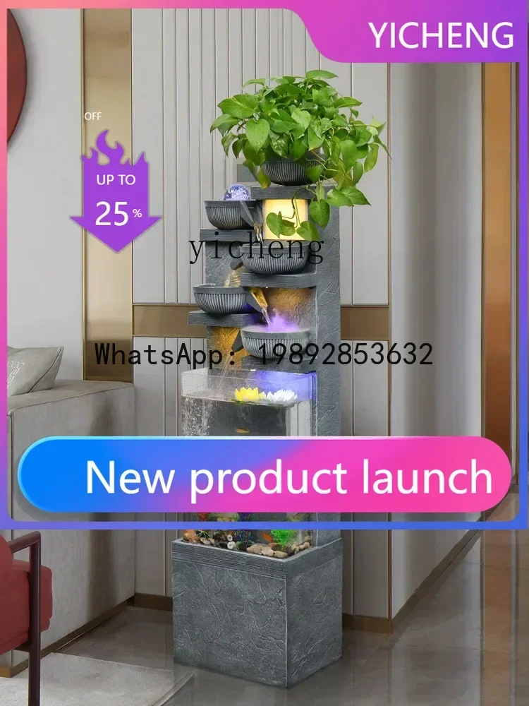 

Простые водные украшения для гостиной, круглый аквариум, напольный водный ландшафт, декоративные фигурки для офиса, аксессуары для дома