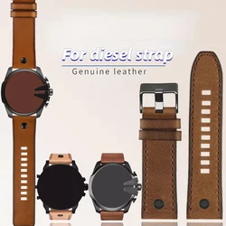 For Diesel watch band DZ7413 DZ4318 DZ4343 DZ4323 DZ4476 vintage Genuine leather Retro brown strap men accessories 24mm 26mm 28m