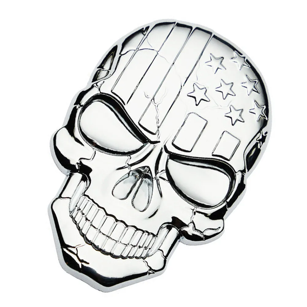 1Pcs 3D Car Emblem Premium Zinc Alloy Simulated Skull Sticker Stylish Modern Vehicle Logo Decor for Trucks Cars Suvs Indoor