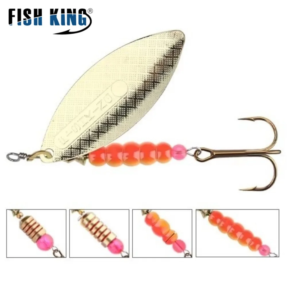 Spinner Bait Fishing Lure 4.5g 7.0g 12.5g 17.4g 27.1g Spoon Lures Pike Metal Artificial Bait Hard Fishing Lures Bass With Hooks