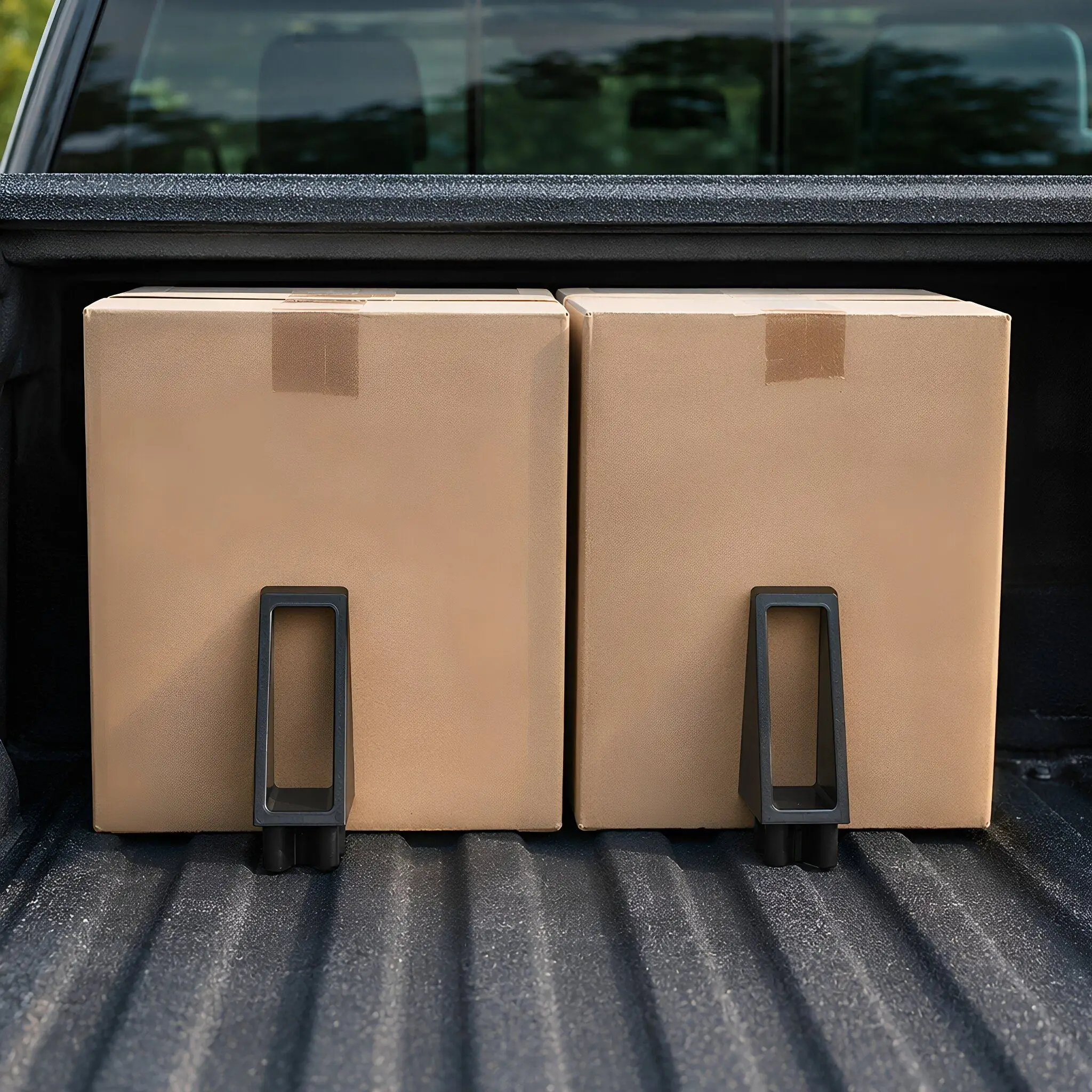 2Pcs Cargo Divider Block Truck Bed Protector Plastic Bumper Pad Load Stabilizer Guard Corner Blocker for Truck Cargo System