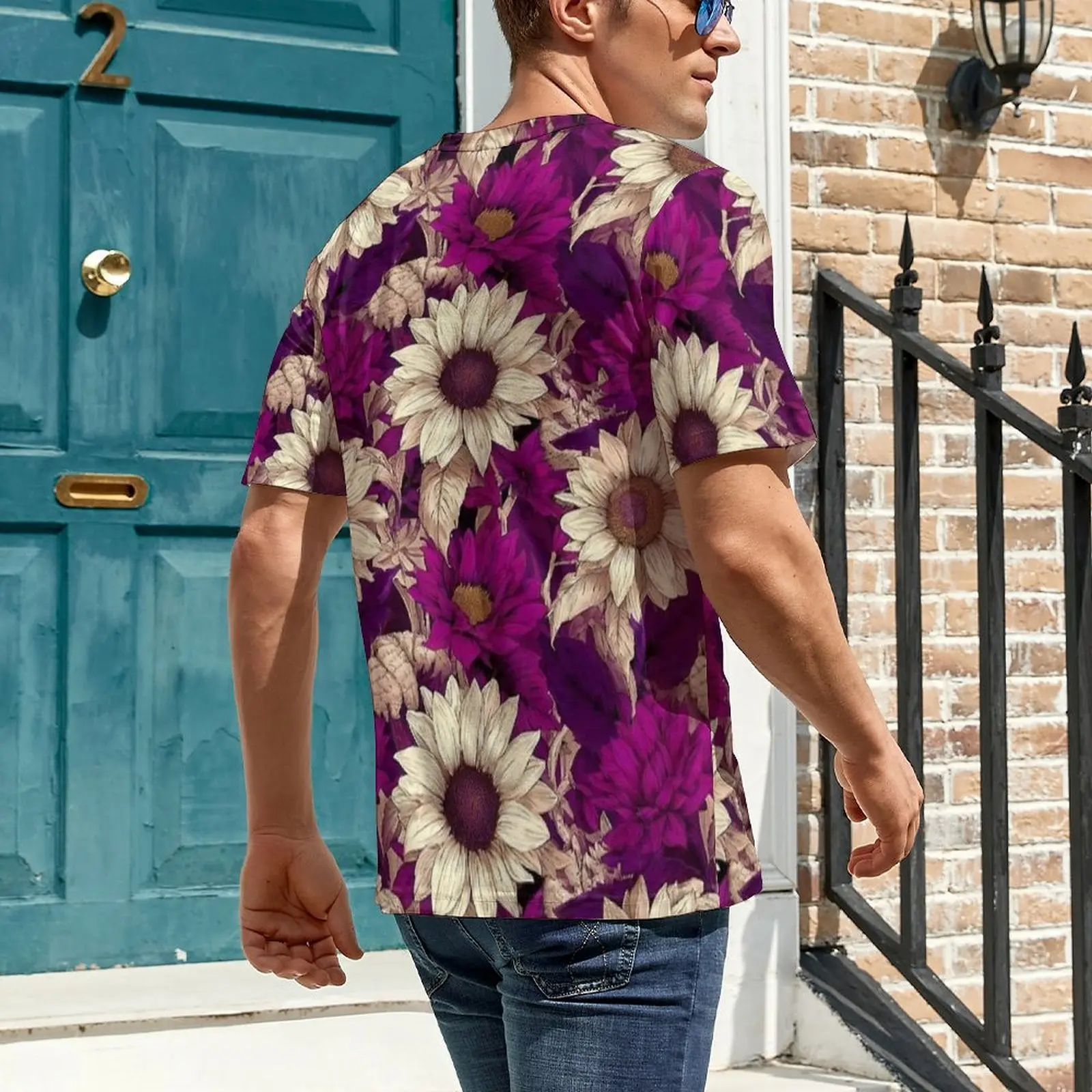 Summer T-Shirt Lush Sunflower Flower Print T-Shirts  Funny Harajuku Tee Shirt For Men Short Sleeve Pattern Plus Size Clothes
