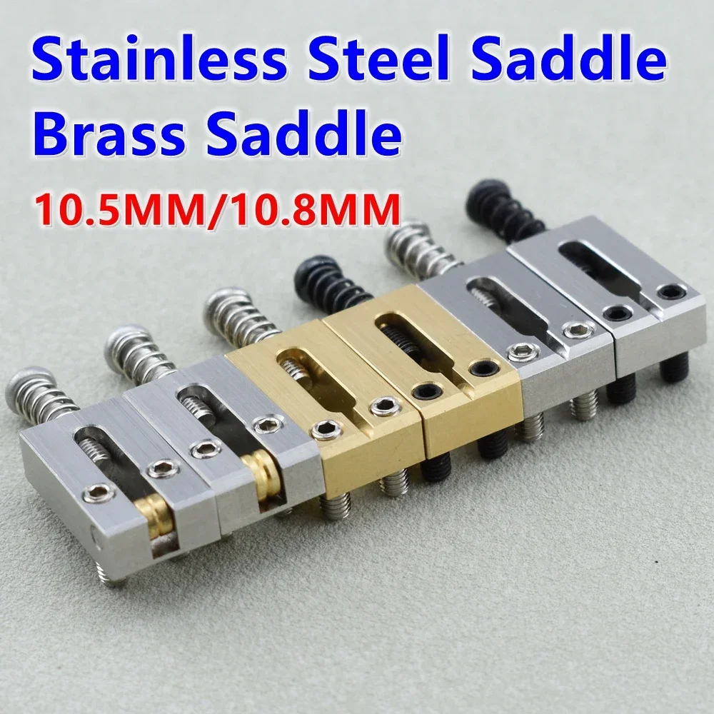 

Electric Guitar Bridge Set - 6/7/8 Pieces Brass Saddle & Stainless Steel Roller Saddle 10.5MM/10.8MM Suitable for Replacement