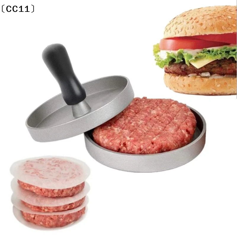 Circular Burger Mold Burger Press Non Stick Meat Pie Machine Home Food Mold Kit Small Tool With 100 Meat Pie Paper〔CC11〕