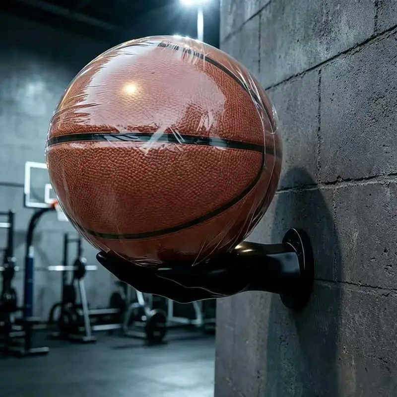 New Hand Shaped Wall Mount Basketball Holder With Sturdy Construction Creative Design For Boys Bedroom Sports Room Display