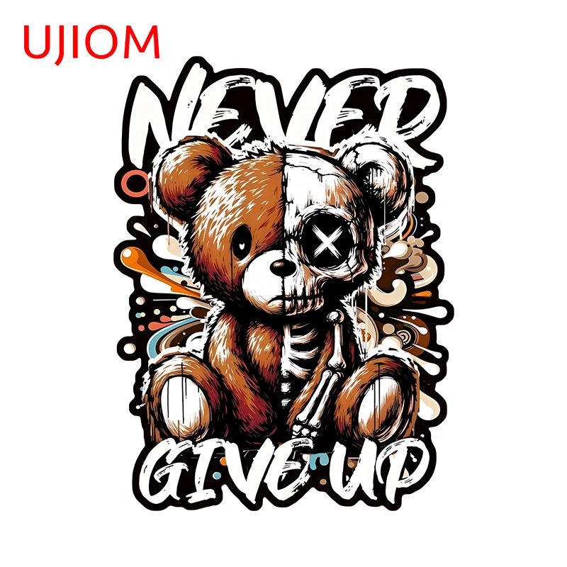 UJIOM 13 см × 9,7 см крутой дизайн с медведем, стикер на стену, никогда не подарить, мультяшная графика, наклейки, креативное личное искусство, сделай сам, домашний декор