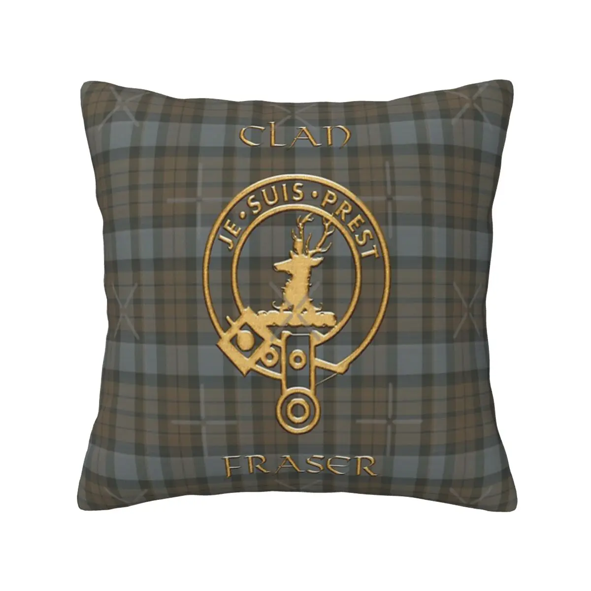 Shield Clan Fraser - Je Suis Prest Pillowcase Home Decoration Living Room Sofa Cushion Cover Car Pillowcase Waist Pillowcase