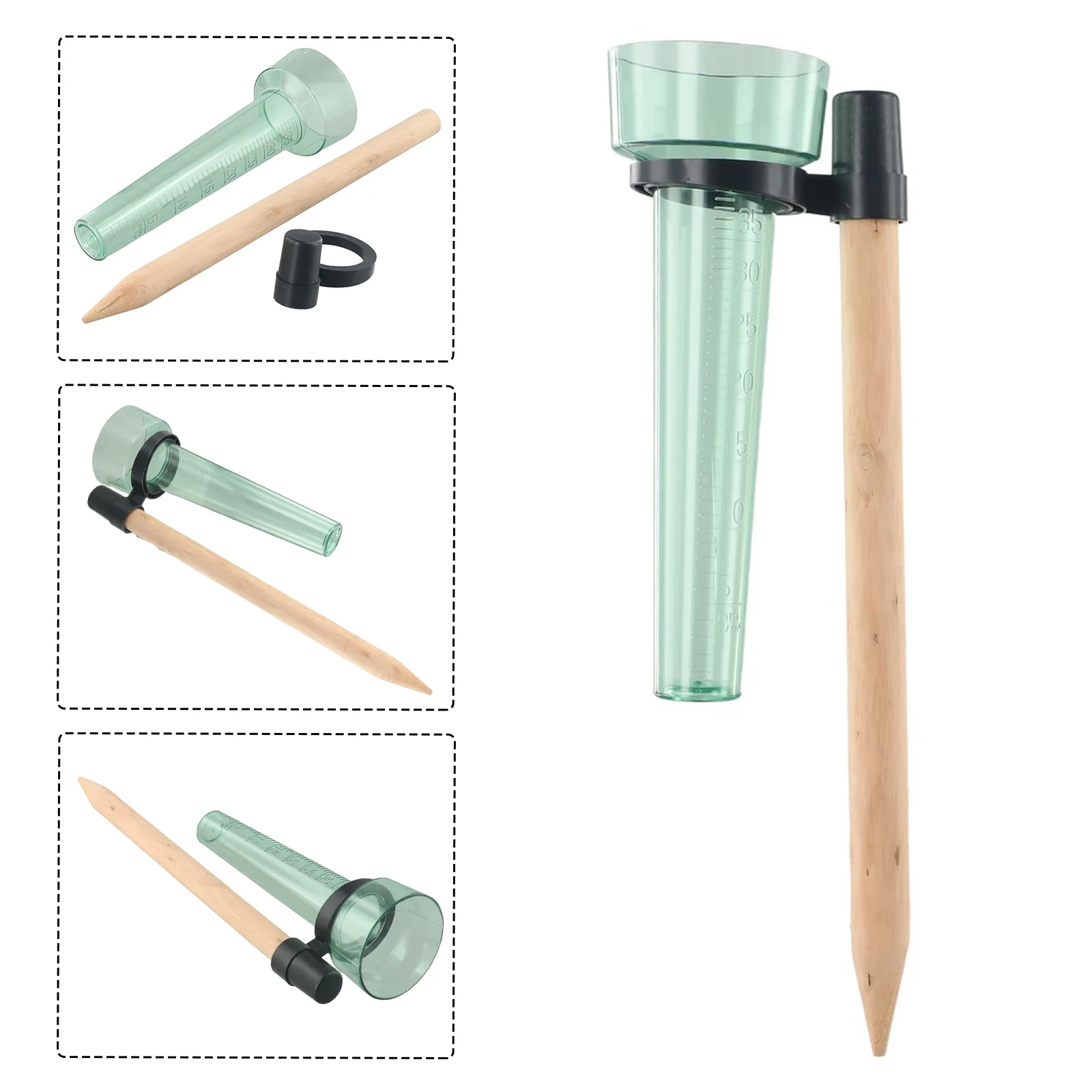 Plastic Rain Gauge Wood Stake Rain Gauge With Stand For Accurate Garden And Yard Rainfall Measurement Home Garden Farm Supplies