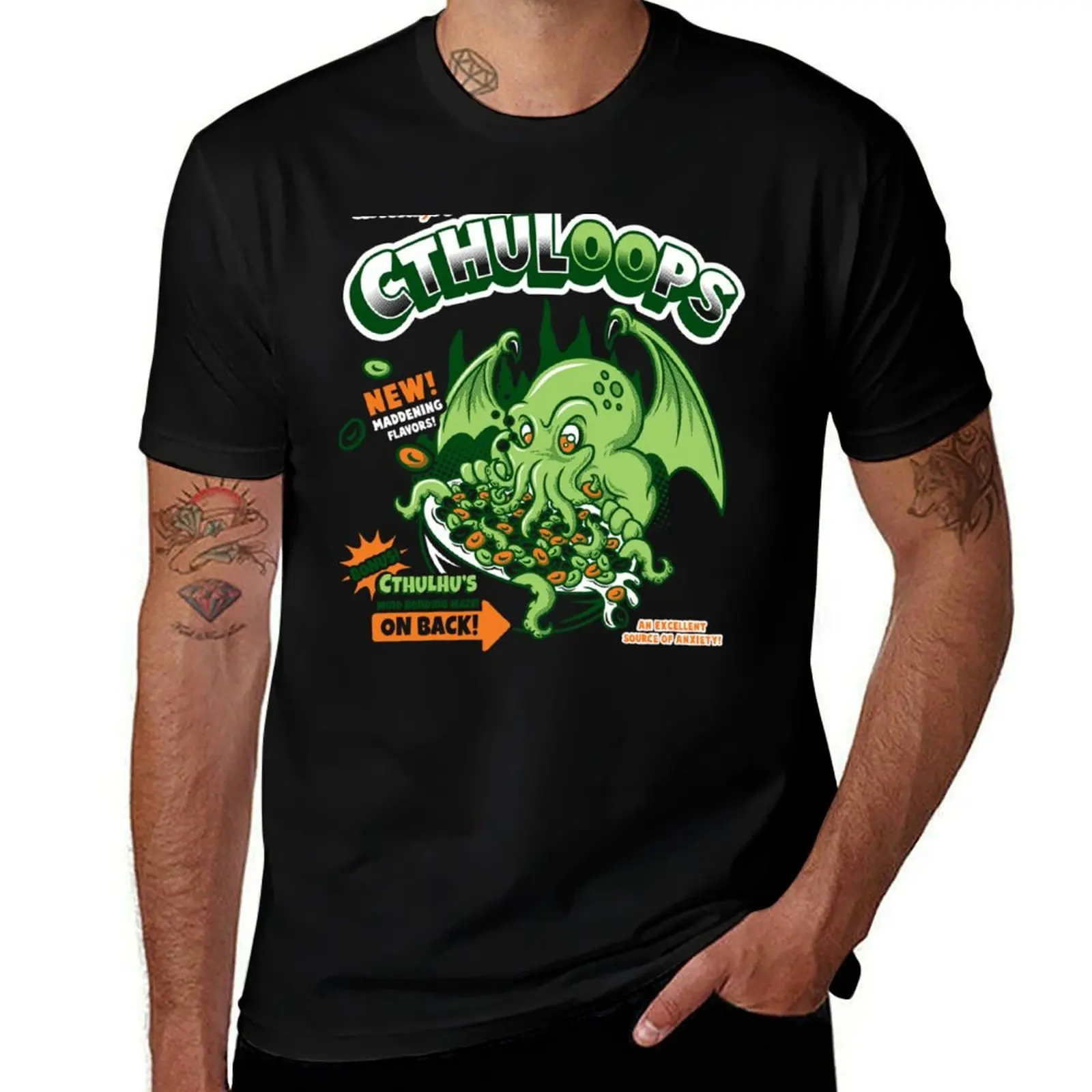 Cthuloops! All New Flavors! T-Shirt Simple Solid Color Crew Neck Tee T-Shirt