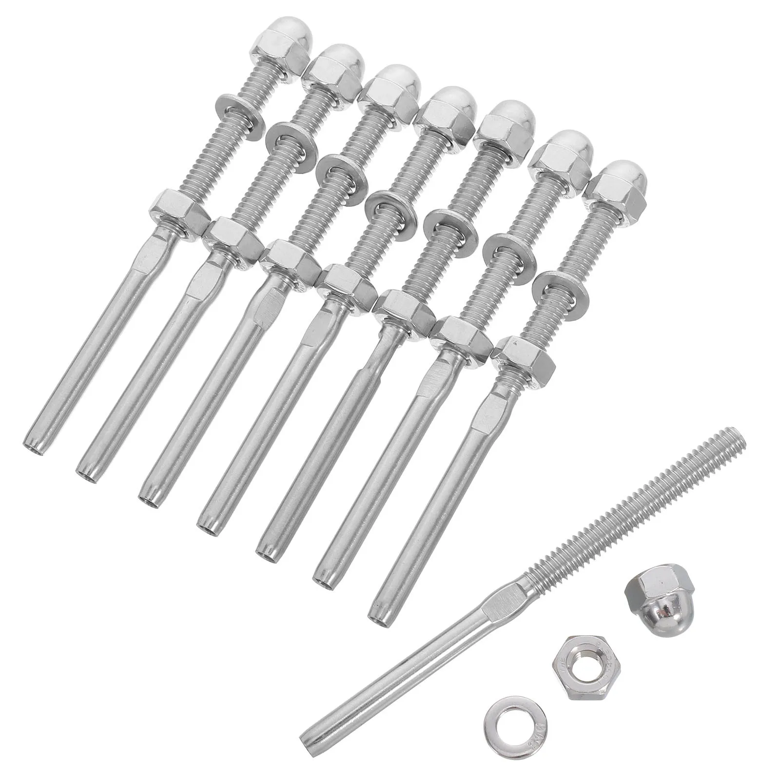 

8Pcs Cable Railing End Fittings Stainless Steel Stud Invisible Terminal Hardware for Stair Balcony Deck Wire Rope