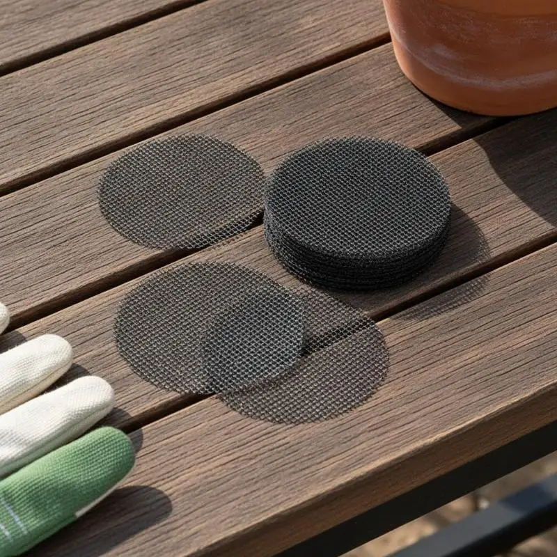 50Pcs/Set Plastic Flower Pot Hole Mesh Pad Prevent Soil Loss Breathable Bonsai Drainage Screens Round Flower Pot Gasket