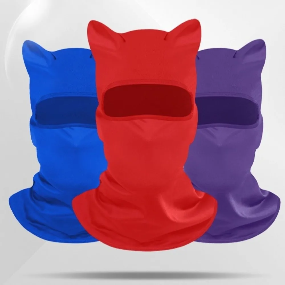 Gift Polyester Fiber Cat Ear Face Mask Sun Protector Soft Neck Gaiter Windproof Quick Dry Sunscreen Masque Outdoor Activities