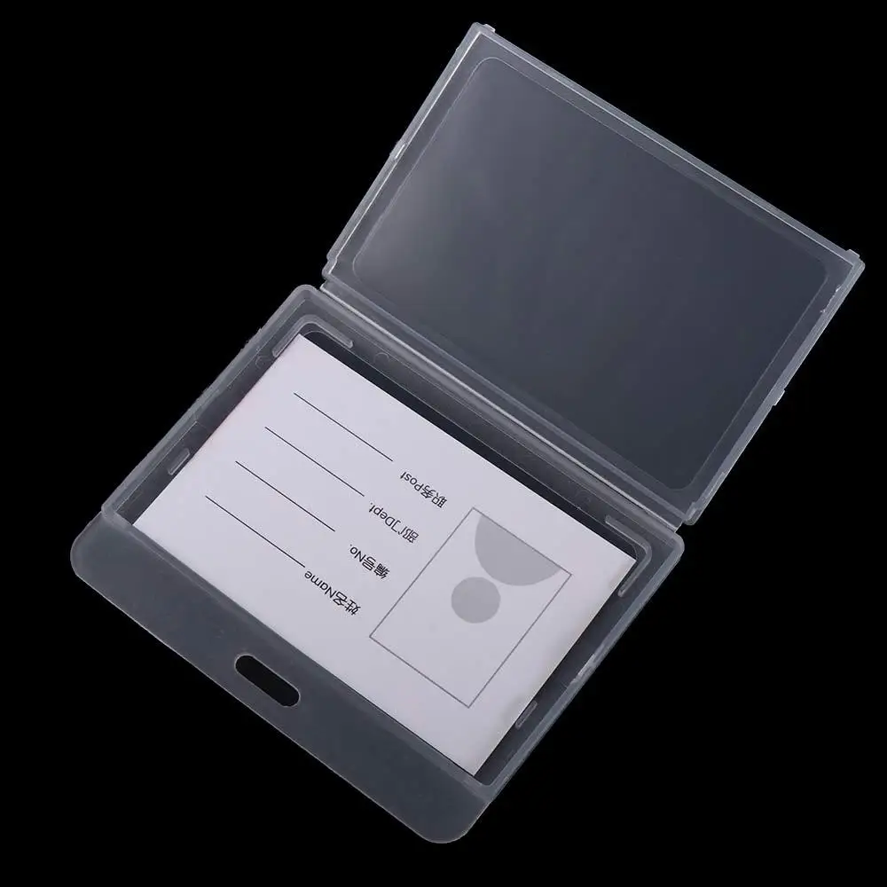 Retractable Key Holder Transparent Plastic Card Sleeve Employee Bank Card Holder Name Card Cover ID Card Holder Badge Holder