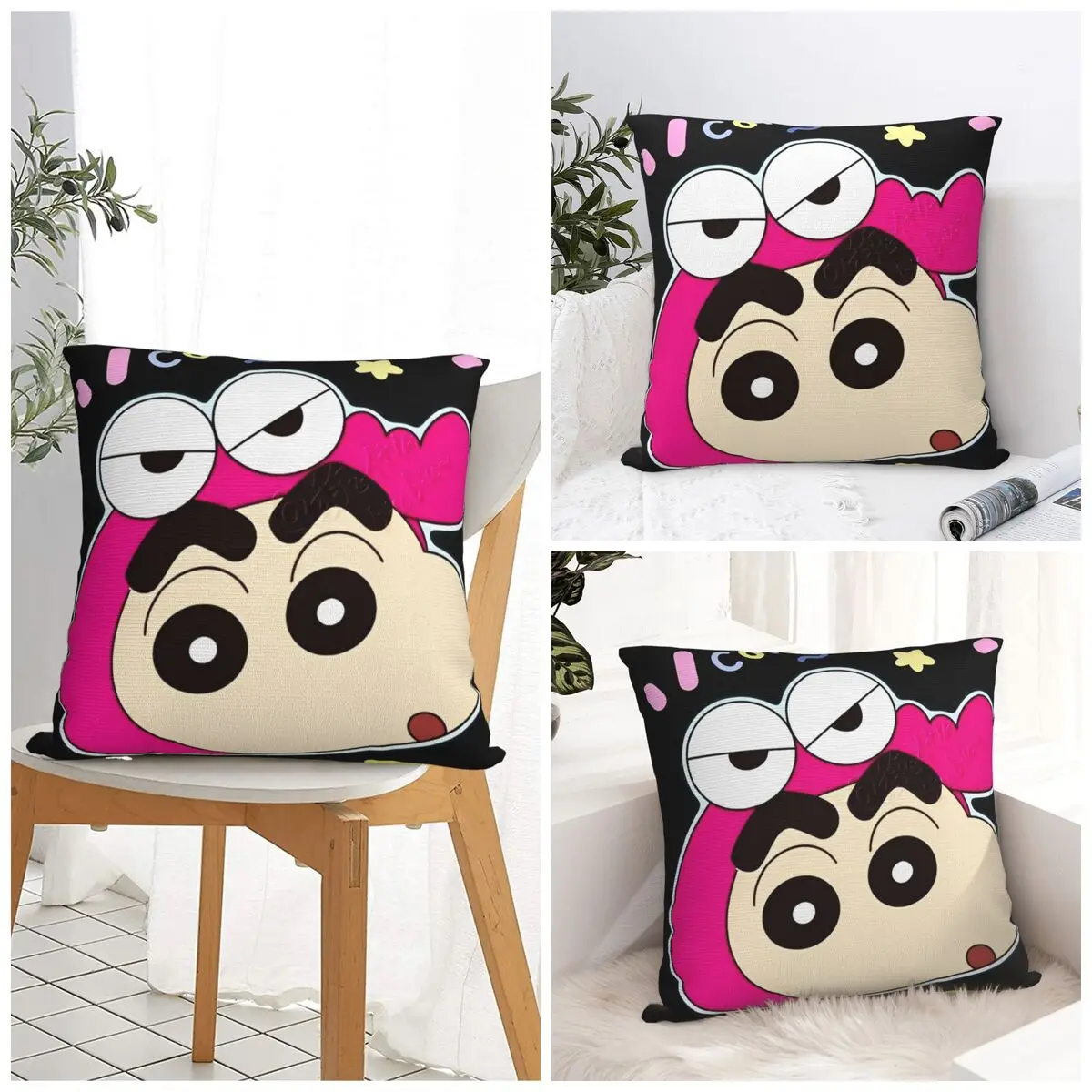 Crayon Shin-chans Pillow Case Cute Funny Pillow Cover Soft Pattern Cushion Cover Pillowcases For Sofa Bedroom Home Decor