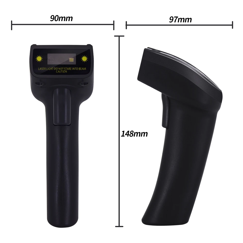 Imagem -02 - Ccd Wired Barcode Scanner Distância de Transferência sem Fio 100 Metros Trabalhar com Windowsmac 2.4ghz d 2d