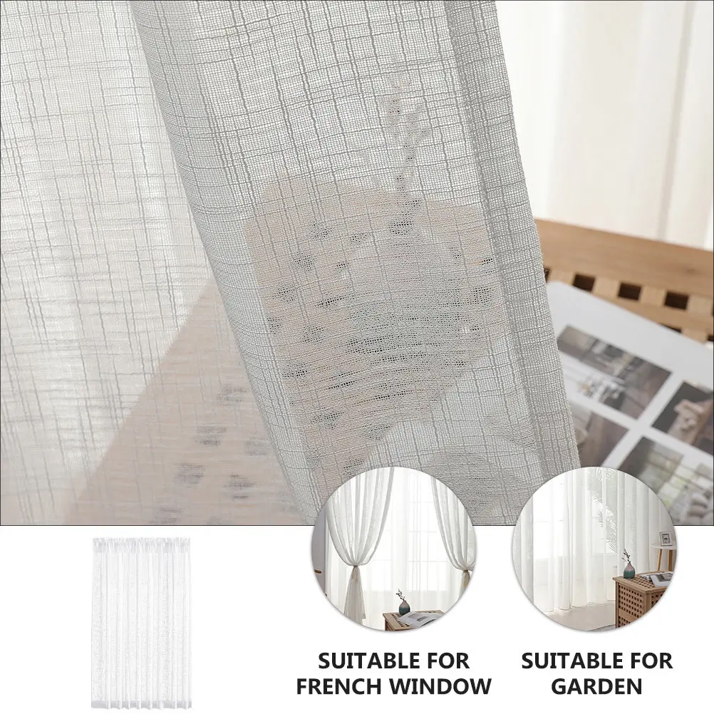 White Semi Sheer Window Curtain Gauze Fabric Privacy Protection Bedroom Balcony Living Room Sheer