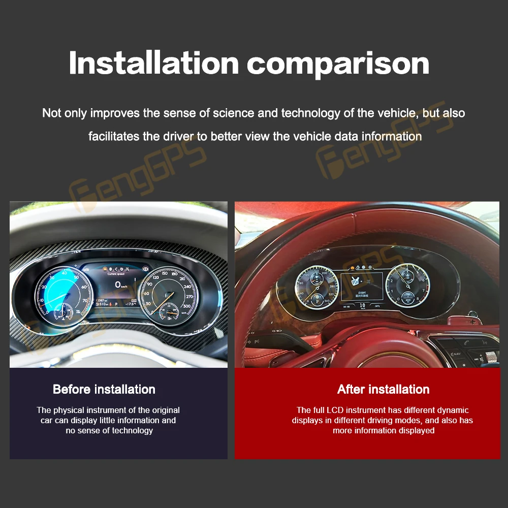 

Car Cluster Digital Dashboard For Bentley Flying Spur Continental GT 2005-2019 Car Cluster Instrument Panel/Wireless Speedmeter