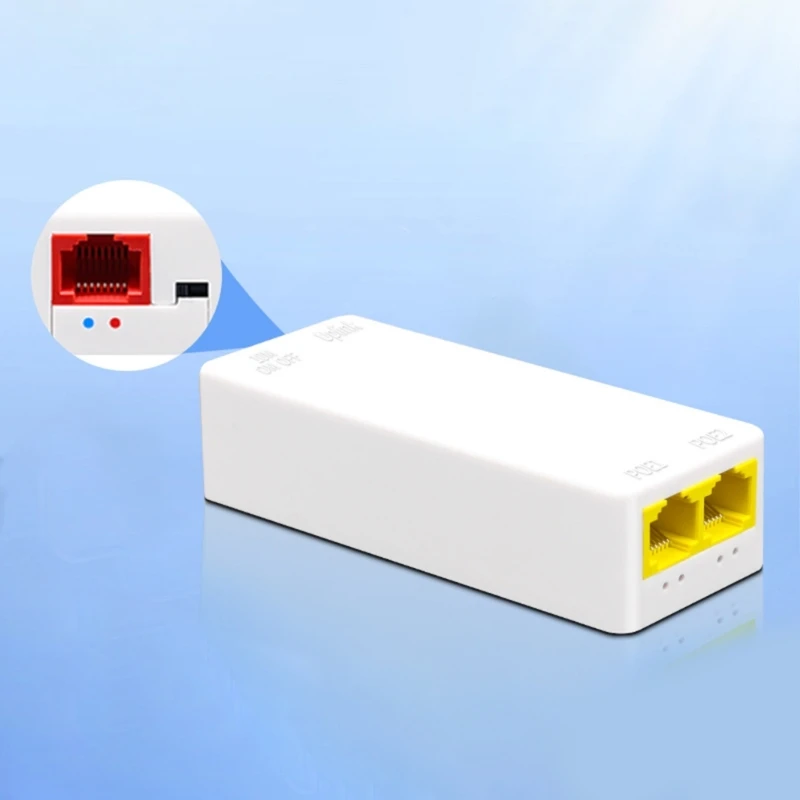 POE Splitter Extender da 1 a 2 porta 200 Mbps Strumento espansione della rete rapida