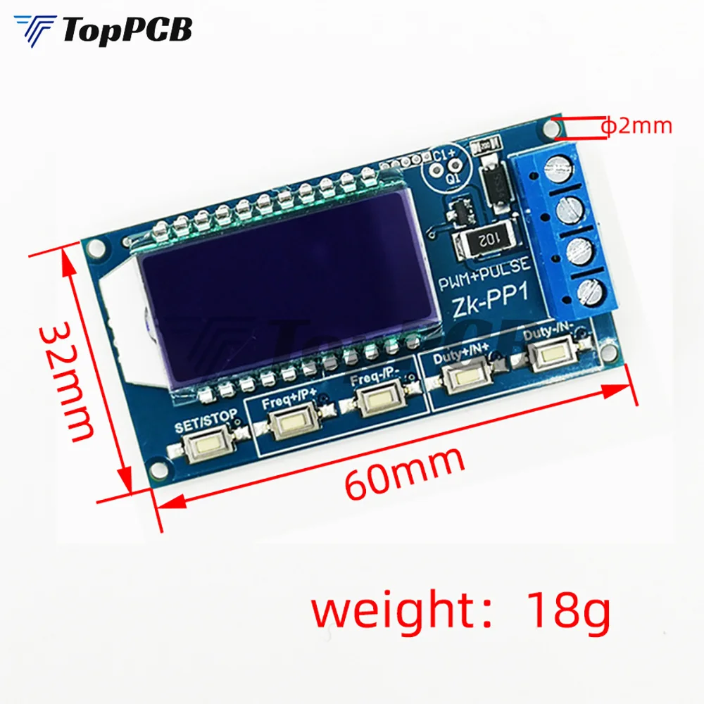 DC 3.3V-30V 1-Channel 1Hz-150KHz Dual Mode Signal Generator Square Wave LCD PWM Pulse Frequency Duty Cycle Adjustable Module