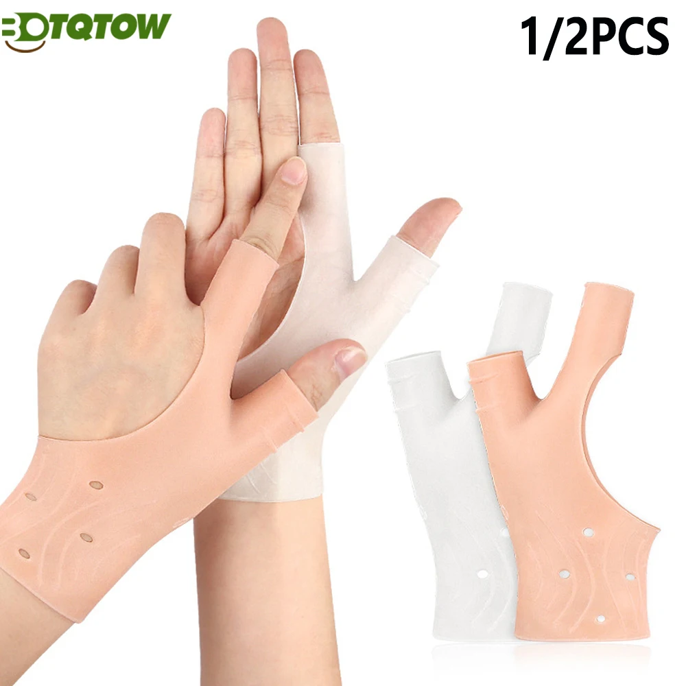 Thumb Wrist Support Brace with Gel Pad, Fingerless Arthritis Glove for Carpal Tunnel & Tendonitis- Waterproof Compression Sleeve